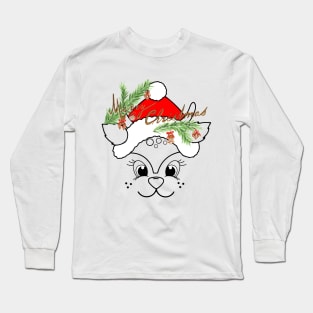 Funny Christmas Holiday Reindeer Cartoon Long Sleeve T-Shirt